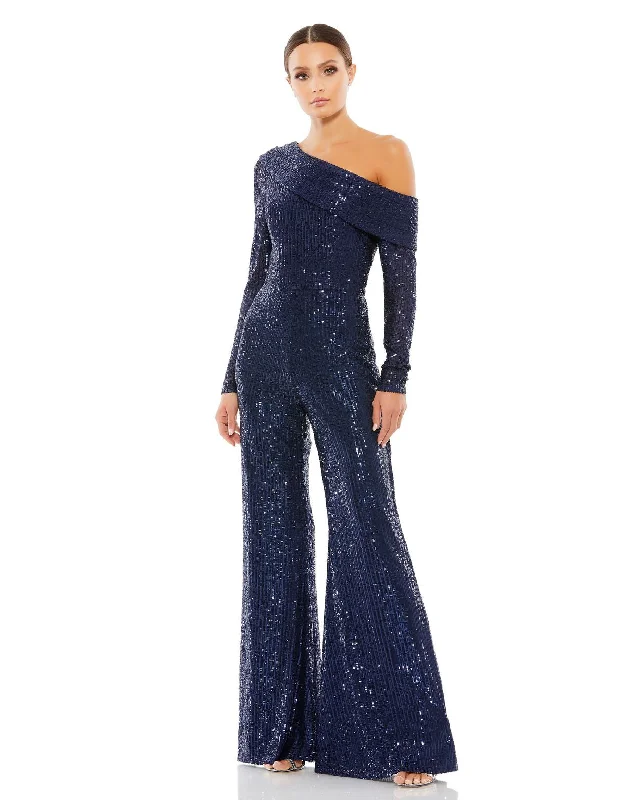 Women's Vintage Attire Limited Stock, Big Sale Mac Duggal 26596 Formal One Shoulder Jumpsuit