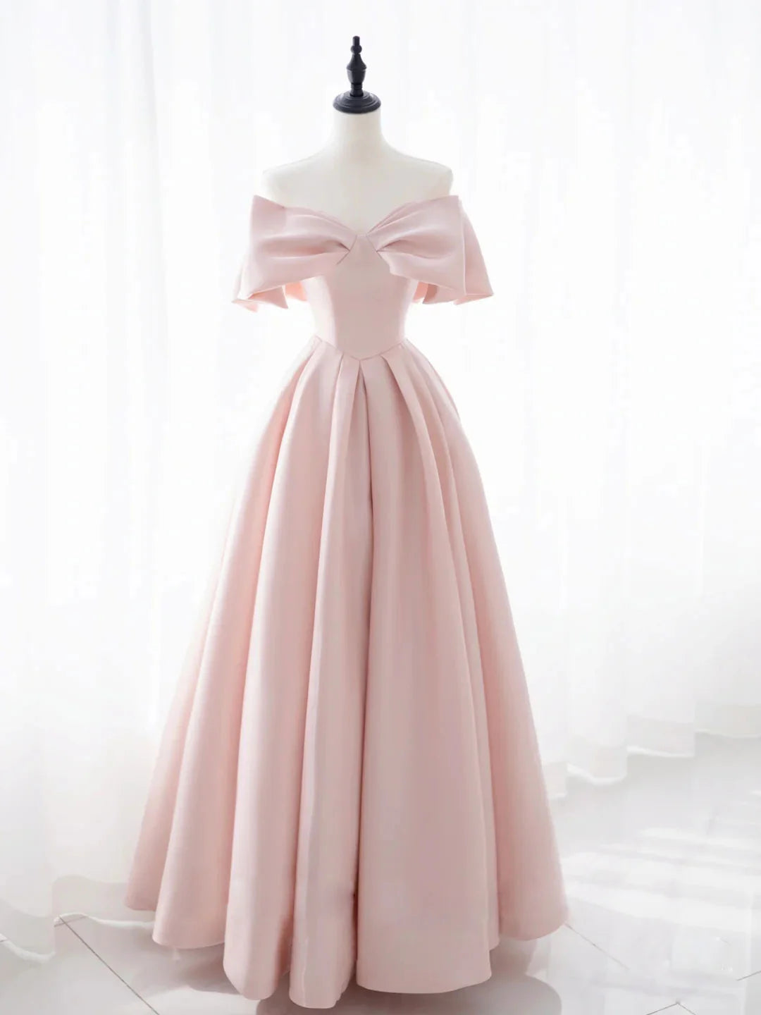 Women's Seasonal Clothes Trendy Women’S Wear Amzcw Simple pink satin long prom dress pink A line evening dress formal wear dresses