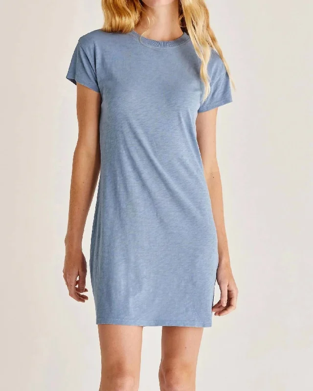 Women's Athletic Apparel Trendy Women's Wear Collection Modern Crew Slub T-Shirt Mini Dress In Ocean