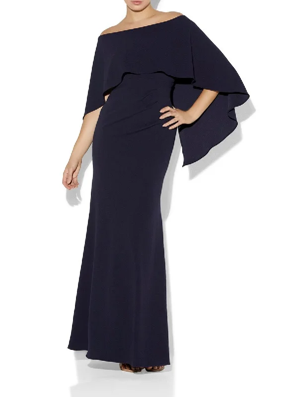 Fashionable Women's Casual Apparel Urban Femme Streetwear Ariella Navy Stretch Crepe Gown