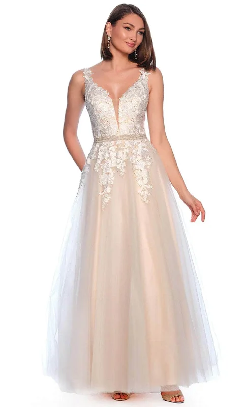 Women's Seasonal Clothing Trend Driven Wardrobe Dave & Johnny Bridal 10246W - Embroidered Tulle Bridal Gown