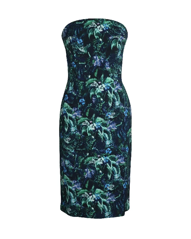 Women's Everyday Apparel Find Your Unique Flair Erdem Strapless Tree-Print Midi Dress in Multicolor Viscose