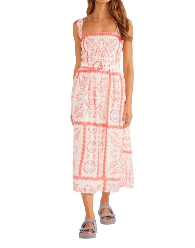 Women's Plus-Size Clothes Best Deals Of The Season Lolani Shirried Midi Dress In Tile Print