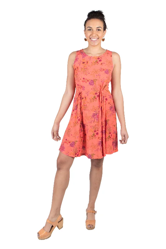 Women's Trendy Apparel Trendy Urban Attire Tia Dress in Coral Floral