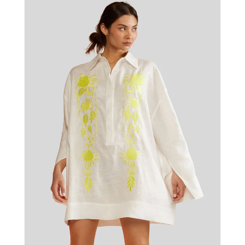 Women's Evening Outfit Attire Sale EMBROIDERED HEMP MINI DRESS