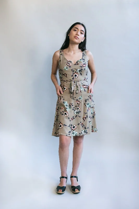 Women's Work Apparel Innovate Your Wardrobe Wrap Dress in Taupe Floral