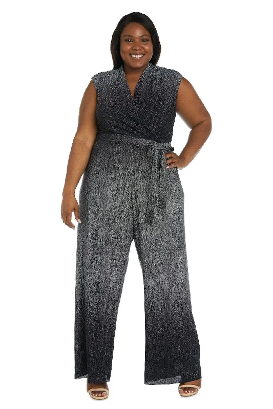 Women's Work Outfit Limited Time Special Offer R&M Richards 9110W Plus Size Formal Ombre Jumpsuit