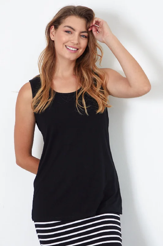 Affordable Women's Outfit Chic Styles Bamboo Tank Top - Black