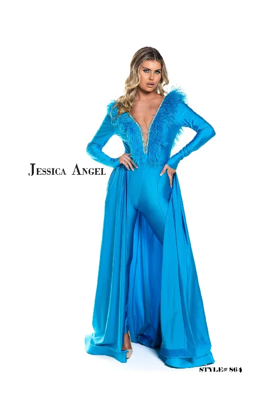 Affordable Women's Garments Season Appropriate Women's Collection Jessica Angel Long Sleeve Formal Jumpsuit 864