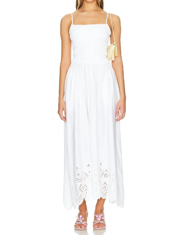 Women's Stylish Casual Garments Summer Fashion Delta Midi Dress In White