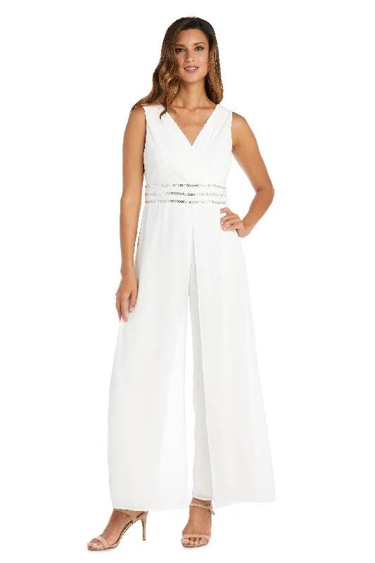 Women's Cozy Outfit For Lounging Unbeatable Prices R&M Richards 9365P Long Formal Petite Jumpsuit