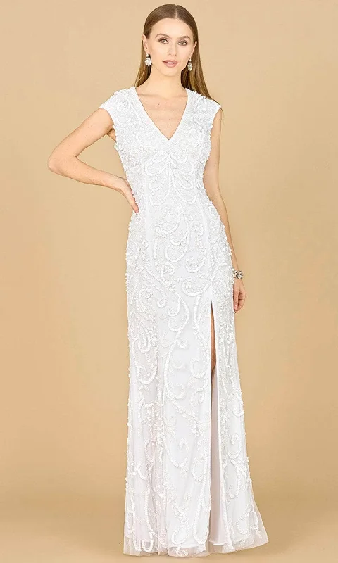 Trendy Athleisure Clothing For Women Comfort Centric Apparel Lara Dresses 51184 - Swirl Beaded Sheath Wedding Dress