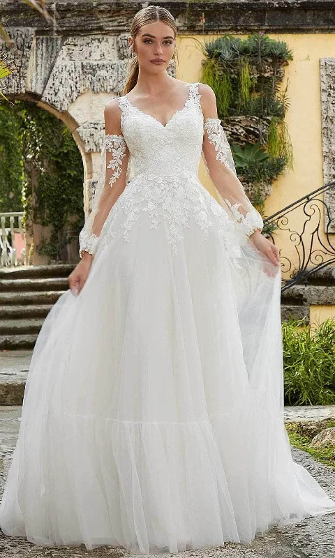 Elegant Women's Attire Save Big Mori Lee Bridal 6978 - Detachable Sleeve Wedding Dress