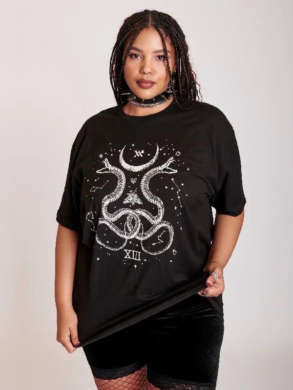 Women's Casual Wear Clothing Limited Stock, Big Sale Cosmic Snake T-shirt