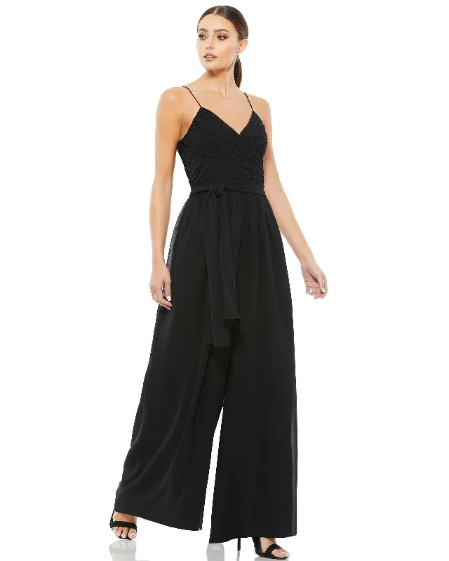 Women's Holiday Clothing Budget Friendly Mac Duggal 70100 Formal Spaghetti Strap Jumpsuit