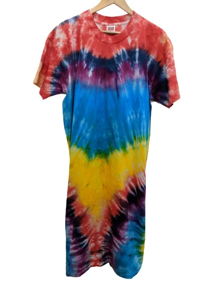 Women's Sporty Chic Clothes Holiday Glam [OSFA] Tie-Dye T-Shirt Maxi Dress