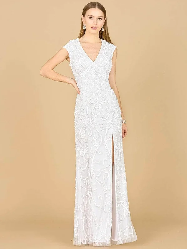 Women's Elegant Apparel Seasonal Picks Lara Dresses 51184 - Cap Sleeve Beaded Wedding Dress