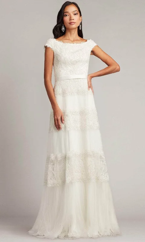 Women's Outfit For The Office End Of Season Sale Tadashi Shoji CCA23274L - Embroidered A-Line Wedding Dress