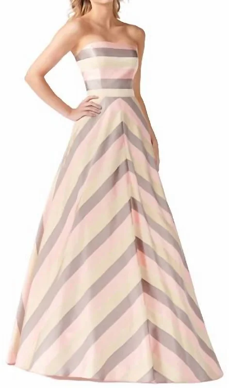 Women's Fashion-Forward Apparel Great Deals On Ethnic Cultural Wear Strapless Satin Ballgown In Pink Multi