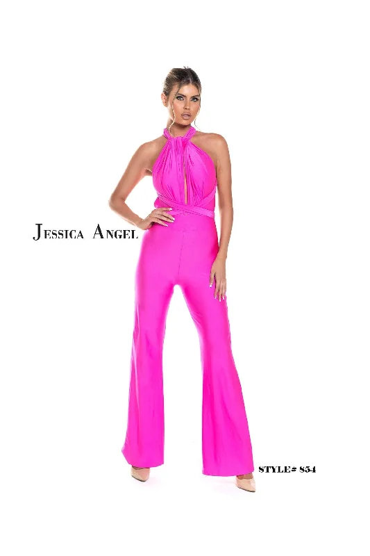 Vintage-Inspired Garments Effortless Everyday Wear Jessica Angel Long Halter Formal Jumpsuit 854