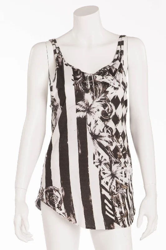 Women's Vacation Outfit Unbeatable Prices Balmain - Black and White Striped 2pc Tanks - FR 40