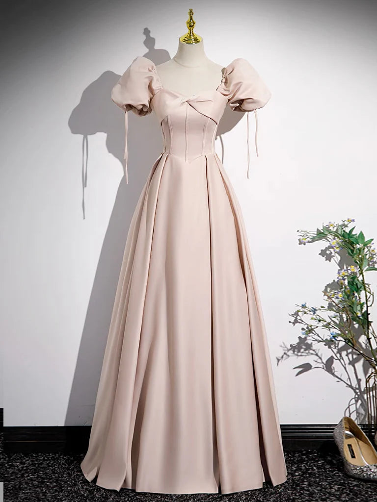 Women's Date Night Outfit Buy More, Save More Amzcw Simple Champagne Pink Satin Long Prom Dress Champagne Pink Long Formal Dress prom dresses shops