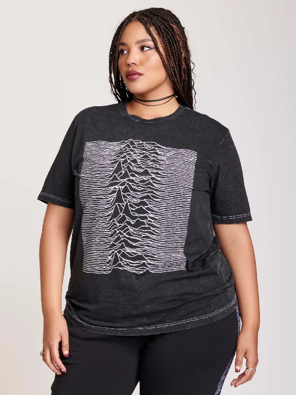 Women's Seasonal Clothing Daily Essentials Mineral Wash Unknown Pleasures T-shirt