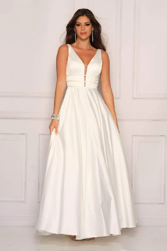 Women's Professional Clothes Ride The Style Wave Dave & Johnny 10971 - Satin Sleeveless Bridal Gown