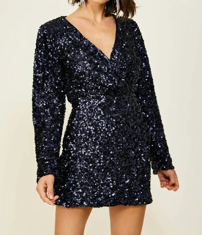 Stylish Women's Garments Trend Forward Threads Midnight Mini Dress In Navy