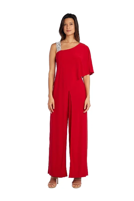 Charming Everyday Clothing For Women Fashion Sale R&M Richards 3420 Asymmetric Jumpsuit With Overlay