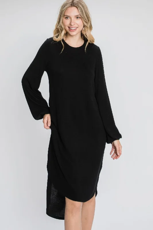 Women's Formal Apparel New In This Season Minimal Long Sleeve Midi Dress