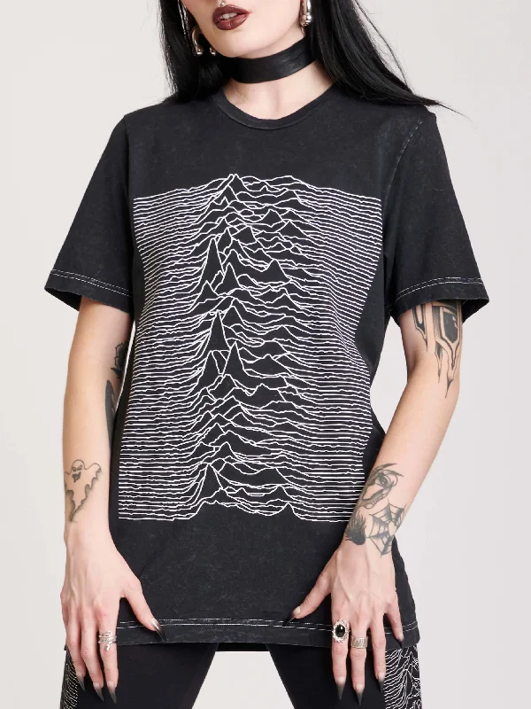 Women's Clothing For Special Occasions Trendy Aesthetics Mineral Washed Unknown Pleasures T-shirt