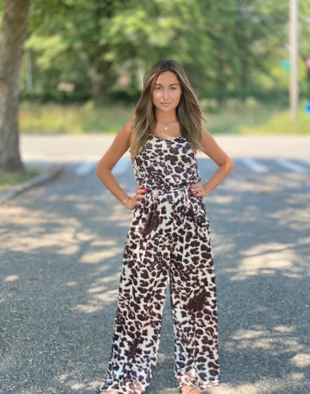 Affordable Women's Clothes Exclusive Discount Leopard Tank Jumpsuit