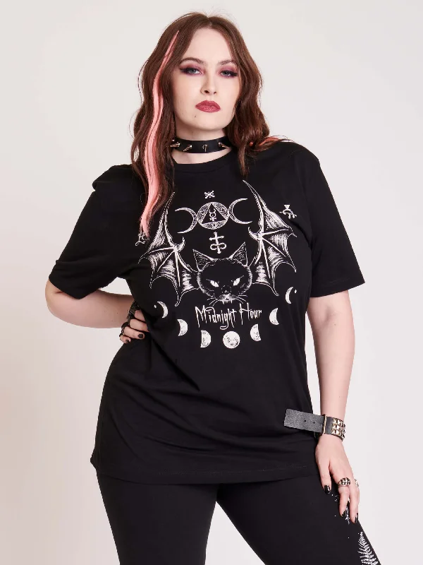 Plus-Size Women's Clothing Insane Discount Onslaught Bat Cat T-shirt