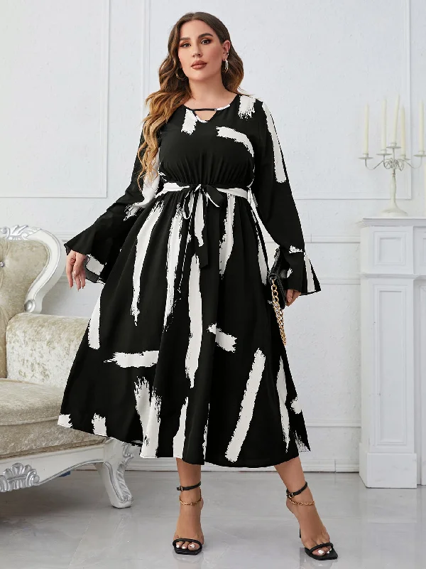 Women's Elegant Apparel All Season Fashion Collection Day to Night Flared Plus Size Maxi Dress