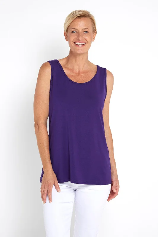 Women's Trendy Outfit Seasonal Fashion Bamboo Tank Top - Eggplant