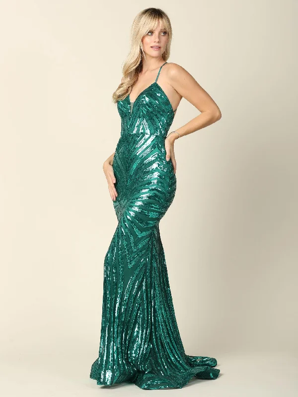 Women's Weekend Outfit Seasonal Fashion Long Formal Spaghetti Strap Sequins Prom Dress