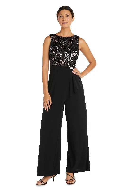 Women's Elegant Outfit Eco Friendly Fashion Sale R&M Richards 9054P Formal Sleeveless Petite Jumpsuit Sale