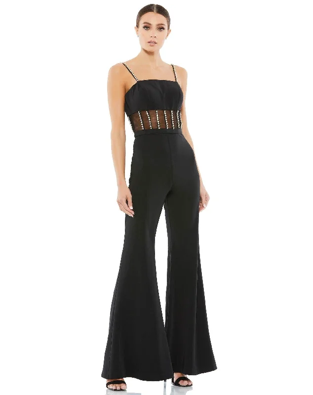 Women's Elegant Evening Attire Bid Farewell To The Old Season Mac Duggal 26601 Formal Spaghetti Strap Jumpsuit