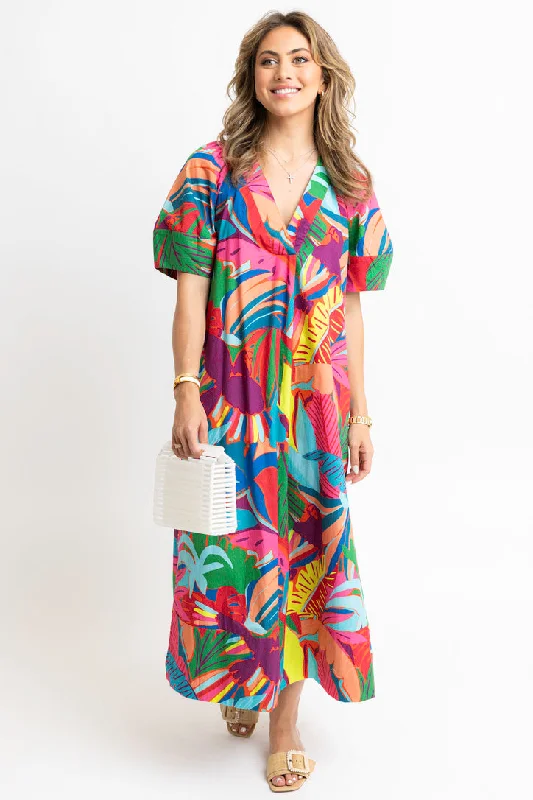 Women's High-Fashion Apparel Unleash Your Trend Driven Style Birds of Paradise Vneck Maxi Dress