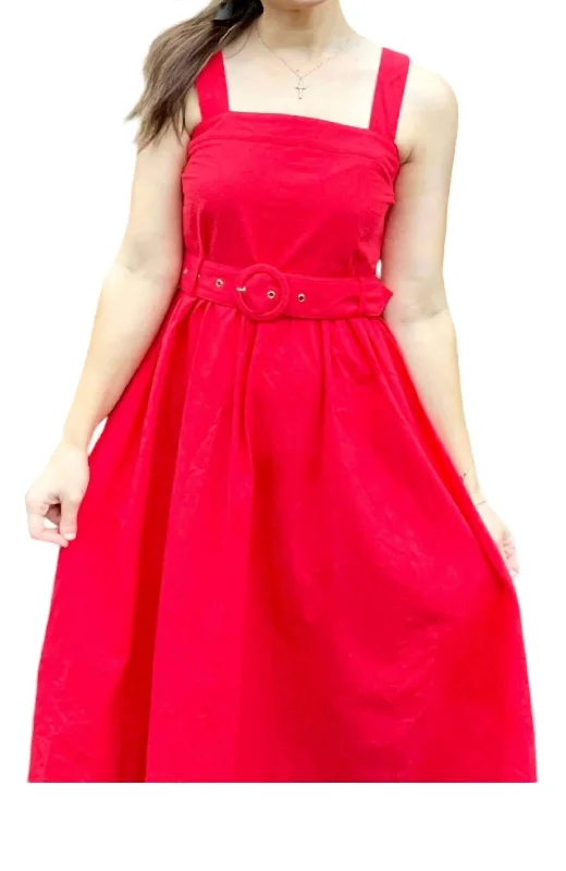 Affordable Luxury Women's Garments Fashion Sale Classic Midi Dress In Red