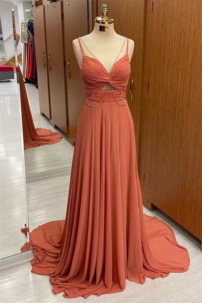 Charming Everyday Clothing For Women Explore What's New Spaghetti-Straps Chiffon Sweetheart Sleeveless A-line Prom Dress