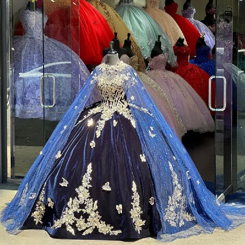 Women's Evening Outfit Insane Discount Onslaught Royal Blue Quinceanera Dresses Ball Gown Sweetheart Sparkly Appliques Puffy Sweet 16 Dresses 15 Años Mexican