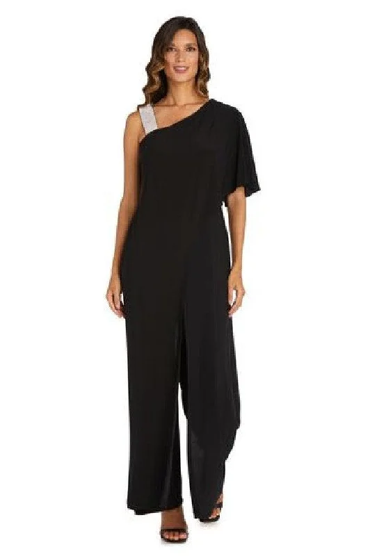 Women's High-Fashion Attire The Latest Trends R&M Richards 3420 Asymmetric Jumpsuit With Overlay Sale