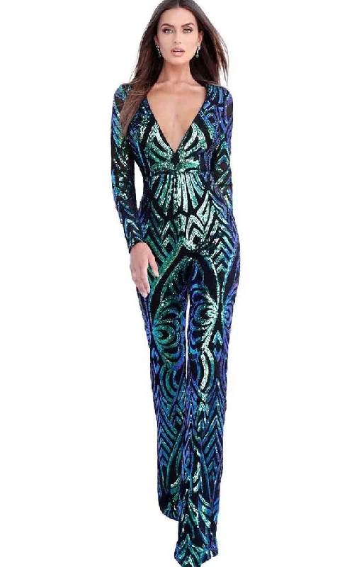 Women's Comfortable Garments The Epitome Of Modern Women's Fashion Jovani 66511 Sparkling Jumpsuit