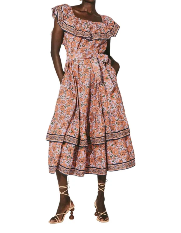 Women's Holiday Clothing Dive Into Trendy Styles Marianne Midi Dress In Asilah Print