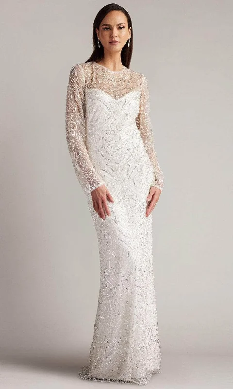 Modern Women's Clothes Step Ahead, Lead The Trend Tadashi Shoji CCY23412LBR - Bead Embellished Long Sleeve Bridal Gown