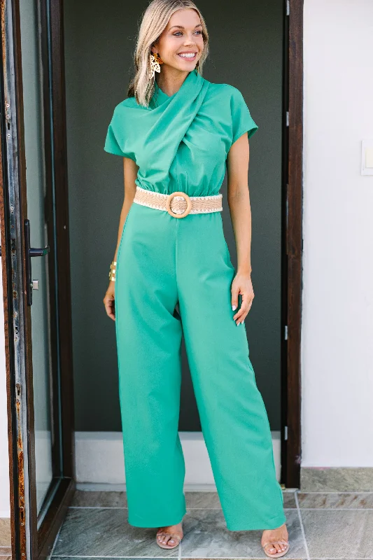 Women's Work Outfit For The Office Summer Deals Tell Me More Green Jumpsuit