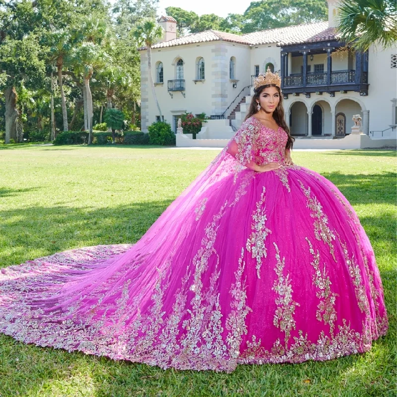 Affordable Trendy Clothes For Women Limited Time Flash Sale Pink Quinceanera Dresses Gold Lace Appliques Mexican Ball Gown Prom Party Dress