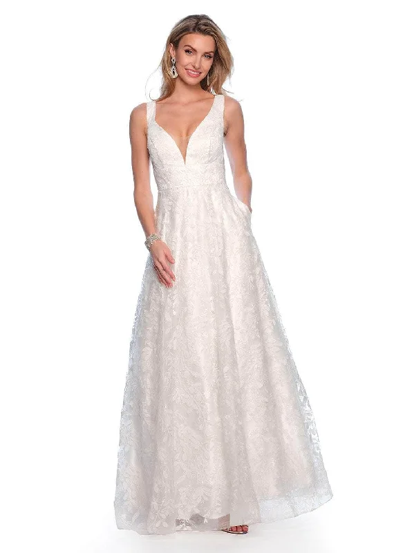 Women's Clothing For Holiday Travel Chic & Cozy Collection Dave & Johnny Bridal 10591W - Sleeveless Empire Bridal Gown